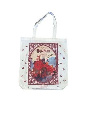 HARRY POTTER Hogwarts Express Tote Bag - White with Red Print